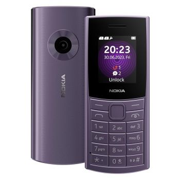Nokia 110 4G with 4G, Camera, Bluetooth, FM Radio, MP3 Player, MicroSD, Long-Lasting Battery, and pre-Loaded Games | 1 Year Replacement Guarantee | Artic Purple