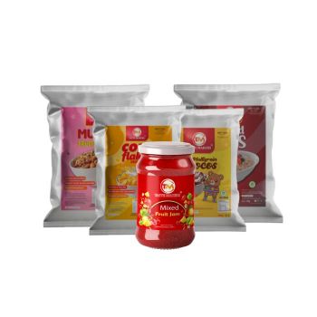 Healthy Food Combo Package (4kg Corn Flakes (8pkt. x 500gm)| 2.5kg Muesli Fruites & Nuts (5 pkt. x 500gm)|2kg Oats |1 kg Chocos  ( 2 pkts X 500)|  Mixed Fruit jam	450g)