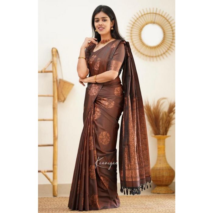 Buy Sariya Woven Banarasi Jacquard, Silk Blend Saree (Pink) Online at Best  Prices in India - JioMart.