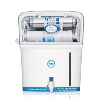 KENT Ultra Storage UV Water Purifier (11042) | UV+UF Water Purification | Wall Mountable | 8L Storage | 60 L/hr Output | White
