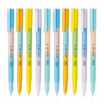 FLAIR Move Gel Pen | Minimalistic & Aesthetic Matt Finish Pastel Body Colors | Effortless Writing With Sleek Clip Design | Blue Ink, Set Of 10