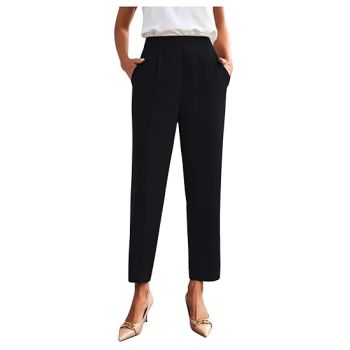 Dream Beauty Fashion Women's High Waist Regular Fit Trouser, Elastic Staright Pants, for Office Work & Casual wear (Virat Pant-8)