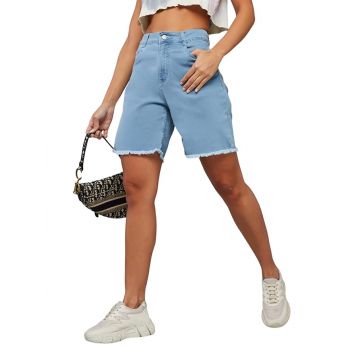 Dolce Crudo Women's Regular Length High Rise Clean Look Above Knee Shorts