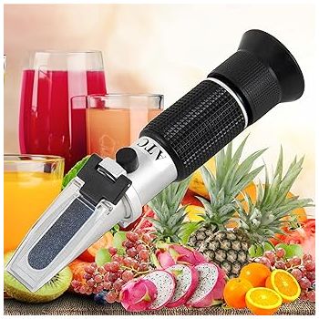 LABART Brix Refractometer with ATC, Handheld Brix Meter 0-32% Portable Brix Reader Tester for Measuring Sugar Content in Fruit, Refractometer with calibration fluid