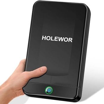 HOLEWOR Gun Safe, Small Pistol Safe Biometric Fingerprint Quick Access Portable Gun Lock Box Handgun Case for Car, Travel, Home