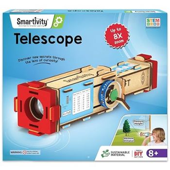 Smartivity Telescope Toy for Kids Age 8-9-10-11-12-13-14 Years Old | Measure Height & Distance | Birthday Gift for Boys & Girls | DIY Science Toys for Kids 8-14 Year| STEM Kit