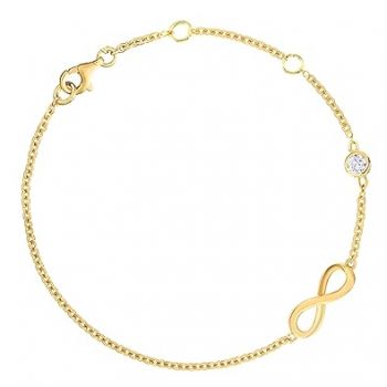 MINUTIAE Infinity Shape Anklet With Solitaire Crystal Diamonds Painjan Payal Leg Chain Foot Jewellery For Women and Girls