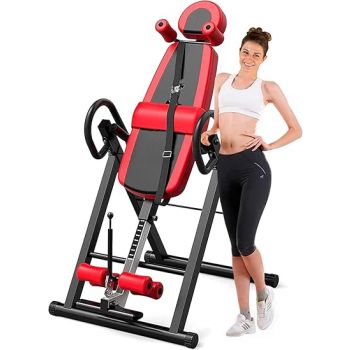 IRIS Inverted Machine Inversion Table with Adjustable Height Back Stretcher Machine Heavy Duty Foldable Fitness Equipment for Lumbar Fatigue & Back Pain Relief
