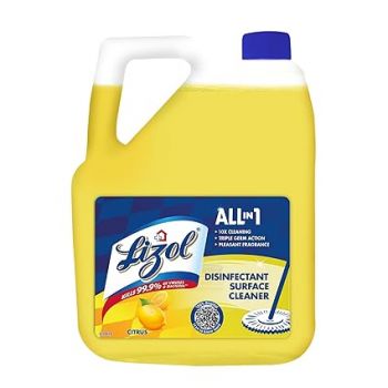 Lizol Disinfectant Surface & Floor Cleaner Liquid, Citrus - 5 Litre | Suitable for All Floor Cleaner Mops | Kills 99.9% Germs| India's #1 Floor Cleaner