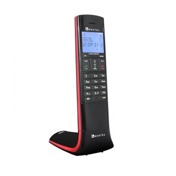 Beetel X95 Flagship Designer Expandable Cordless Landline Phone,Proudly Designed in India,2.4Ghz,Dual Tone,Blue-White LCD,2-Way Speaker Phone,Ringer & Volume Control,Auto Answer,Alarm(X95)(Black/Red)