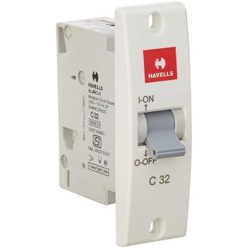 Havells DHMNCSPA032 PVC Plastic 32A SP C Mini MCB (White)