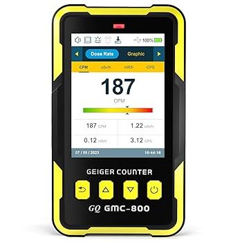 Nuclear Radiation Detector GQ GMC-800 Geiger Counter USA Design Product US National Standard Large Color LCD Display 5 Alarm Types Dosimeter Data Save & Global Share Beta Gamma X-ray Portable Device