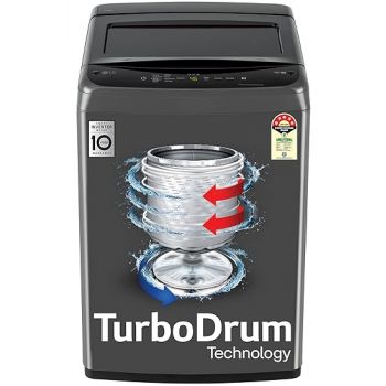 LG 7 Kg 5 Star Smart Inverter Technology Fully Automatic Top Load Washing Machine (T70VBMB1Z, Auto Prewash, Turbodrum, Stainless Steel drum, LED Display, Smart Diagnosis Middle Black)