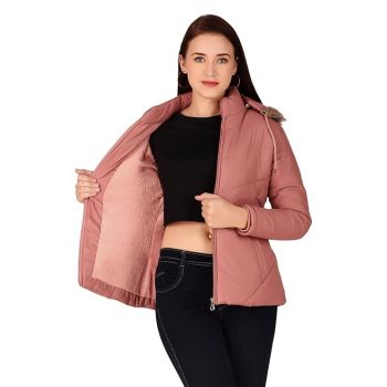 Brazo Girls and Women's Puffer Regular Fit Bomber Jacket For Winter Wear | Hooded Neck | Full Sleeve | Zipper | Casual Jacket For Woman & Girl | Western Stylish Jacket For Women