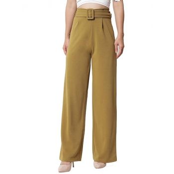 KOTTY Women's Relaxed Fit Polyester Blend Casual Pants