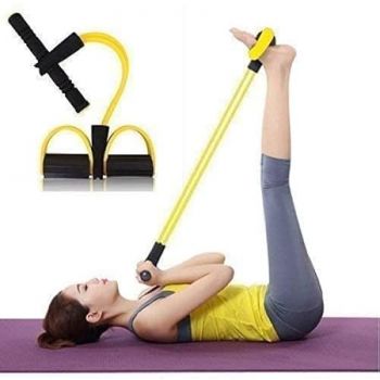 Proxism Pull Reducer Training Bands-4Tubes Body Pedal Exerciser Yoga Crossfit Exercise, Arm Exercise, Tummy Body Building Training Men and Women (Multi)