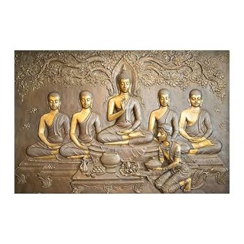 DECOR PRODUCTION Lord Buddha 3D Wall Stickers, PVC Self Adhesive Vinyl Wall Poster for Living Room, Hall, Play Room, Bedroom, Kitchen, Office (23x41 Inch)