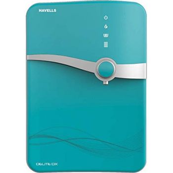 Havells Delite DX Water Purifier (Green and White), RO+UV+UV LED, 24*7 Tank Sanitization, Copper+Zinc+Minerals, 8 Stage Purification, 6.5L SS Tank, Suitable for Borwell, Tanker & Municipal Water