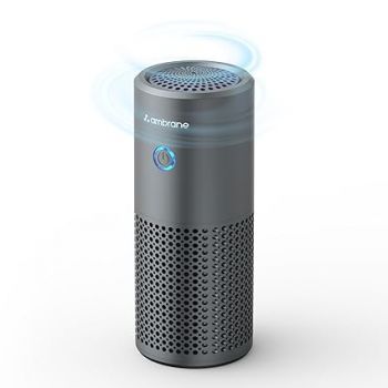 Ambrane Car Air Purifier, 4-Layer HEPA13 Filtration, Negative Ions, Activated Carbon, Removes Pollution, Virus, Dust, 2-in-1 Aroma Diffuser, Compact & Quiet, Adjustable Airflow (AeroBliss Auto, Grey)