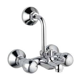 JAQUAR CLARION Wall Mixer with Provision for overhead Shower with 115mm Long Bend Pipe on Upper Side, Connecting Legs & Wall Flanges