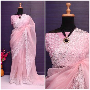 Beautiful Designer Organza Silk Saree