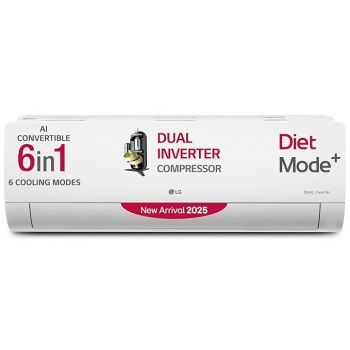 LG 1.5 Ton 3 Star DUAL Inverter Split AC (Copper, AI Convertible 6-in-1, VIRAAT Mode, Diet Mode+, Faster Cooling & Energy Saving, HD Filter with Anti-Virus Protection, US-Q18JNXE, White)