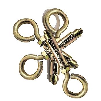 Pure Source (India) Brass Anchor Round Close Hook 8 Mm Fasteners, 8 Piece, Gold