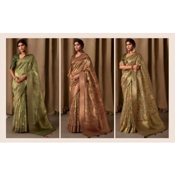 Floral Printed Linen Saree Combo