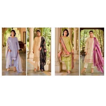 Cotton Embroidered Pakistani Salwar Suits 4 Pcs