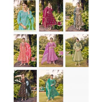 Rayon Print Kurti  With Bottom And Dupatta 8 Pcs