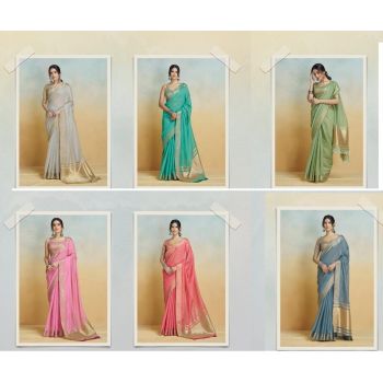 Handloom Khadi Silk Printed Saree 6 Pcs