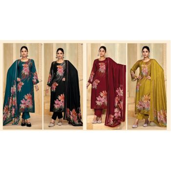 Pashmina Digital Printed Salwar Kameez  4 Pcs
