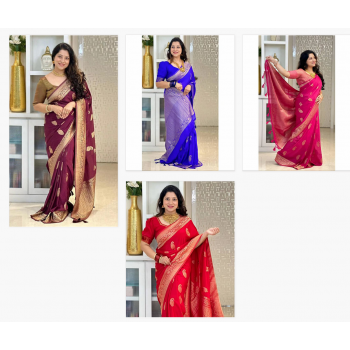 Quality Soft Silk Designer Saree Collection (4 Pcs)