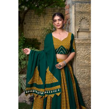 Premium Cotton Mustard And Green Chaniya Choli Collection