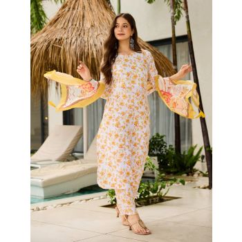 Mv 641 Silk Blend Printed Kurti With Bottom Dupatta Collection