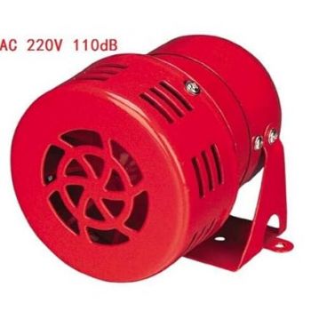DeHMY MS-190 Industrial Motor Siren 220V Sound Range 100 Meter (Red, Small)