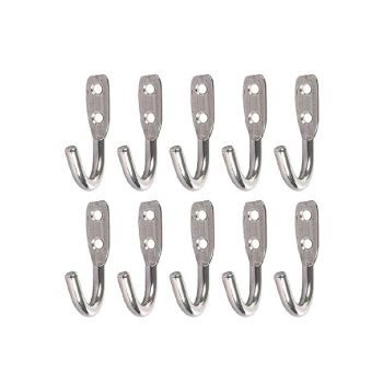 iSTAR Stainless Steel Multi-Purpose J Type Hook Bathroom Hooks Cloth Hanger Wall Hook Door Robe Hooks for Hanging Keys,Clothes (Pack of 20)