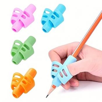 Syga Two-Finger Silicone Pencil Grips for Kids Handwriting Pencil Holder for Children Preschoolers Writing Training Grip - 3 Pcs
