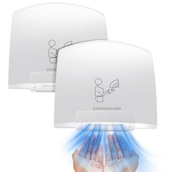 Rossesay 2 Pcs Electric Hand Dryer Commercial Compact Air Wiper Automatic Hand Air Dryer for Dry Machine Wall Business Home Household Restroom Office Mall, Silver 9.25 x 9.06 x 9.45 Inches