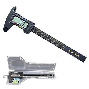 SKADIOO Black Plastic Vernier caliper, Digital vernier caliper, Vernier caliper digital, Vernier caliper 6 inch, Electronic Vernier Caliper Gauge Micrometer, Vernier Caliper with LED Screen,black,1 pc