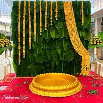 Sellplus Backdrop Setup for Mehndi, Marrige, Pooja, ganpati,All Festivals/House Hold Functions/Haldi Function & Any Traditional Ceremonies (Set 24)