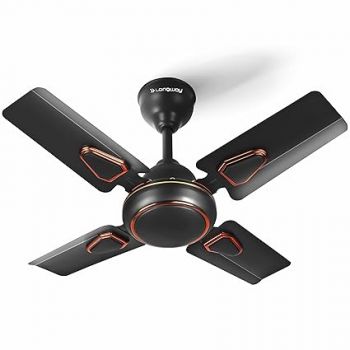 LONGWAY Kiger P1 600 mm/24 inch Ultra High Speed 4 Blade Anti-Dust Decorative Star Rated Ceiling Fan (Smoked Brown, Pack of 1)