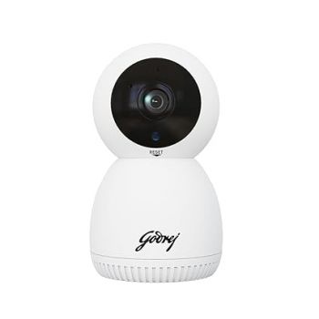 Godrej Security Solutions EVE PRO panTilt Smart WiFi Security Camera for Home with 350 Degree 3MP (HD) | 2-Way Audio | Night Vision | Smart Motion Tracking | Humanoid Detection, Alarm System, White