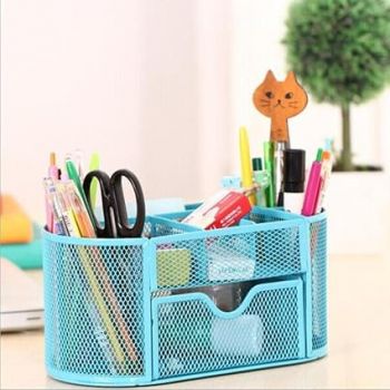 Enakshi® Desktop Storage Makeup Organizer 9 Compartment for Office Home Blue|Home & Garden | Household Supplies & Cleaning | Home Organization | Storage Boxes