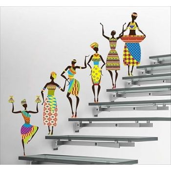 ESP Creation African Lady(TL) Mulitcolor Removable Decor Mural Wall Stickers Decal Mural Wall Stickers Decal