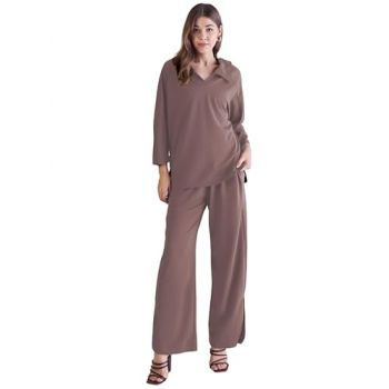 Westhood Women's Oversize Co-Ord Set Lycra T Shirt and Trouser Pant Set |Winter wear Two Piece Co-ord Set | Casual Loose fit Western Co-ord Set