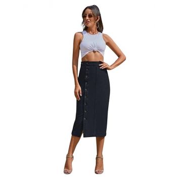 GRECIILOOKS Denim Skirt for Women | Long Skirt for Women | Skirt for Women | Skirt for Women Long Length | Pencil Skirt for Women