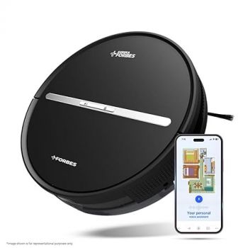 Eureka Forbes SmartClean Vac N Mop Easy Robotic Wet & Dry Vacuum Cleaner | NextGen Gyro 2.0 Navigation | 2000 Pa Powerful Suction | 3-Hour Runtime | Ideal for Indian Floor Types | Works on Smart App