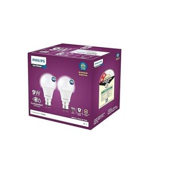 Philips 9-Watts Multipack B22 LED Cool Day White LED Bulb, Pack of 2, (Ace Saver)
