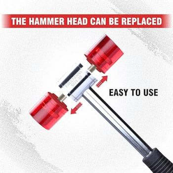 FREEMANS SFH40 Soft Face Acetate Mallet Hammer-40mm With Non-Slip Rubber Grip Handle For Bending and Shaping Metals || Tiles Fitting || Metal Forming || Industrial & Home Professional Use